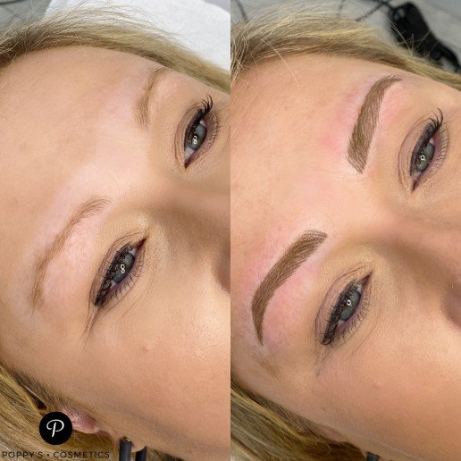 Semi-permanent eyebrow tattoo