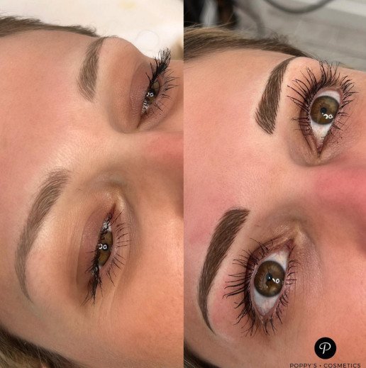 Semi-permanent eyebrow tattoo