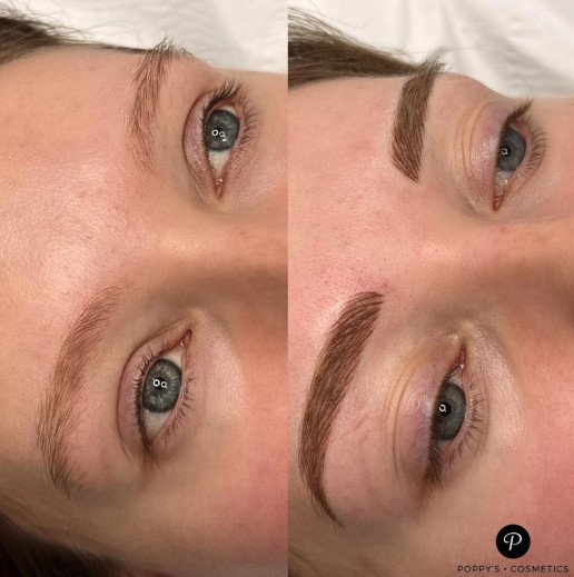 Semi-permanent eyebrow tattoo
