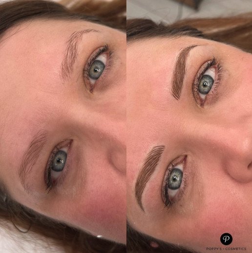 Semi-permanent eyebrow tattoo