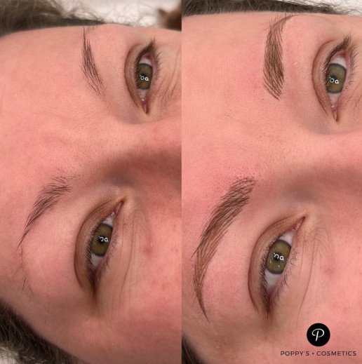 Semi-permanent eyebrow tattoo