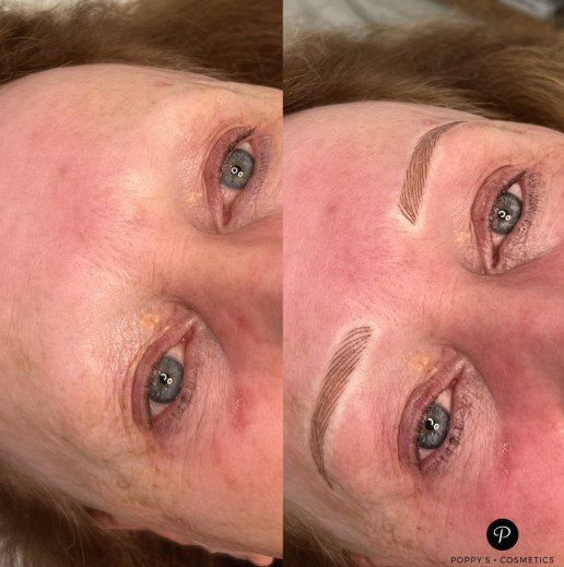 Semi-permanent eyebrow tattoo