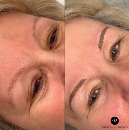Semi-permanent eyebrow tattoo