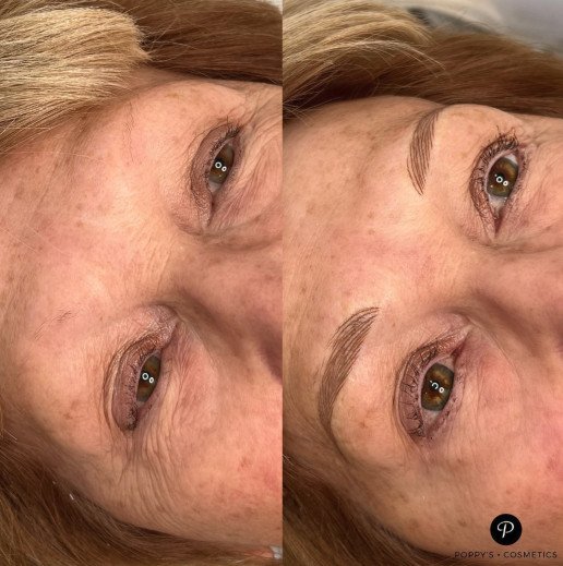 Semi-permanent eyebrow tattoo