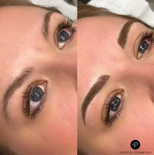 Semi-permanent eyebrow tattoo