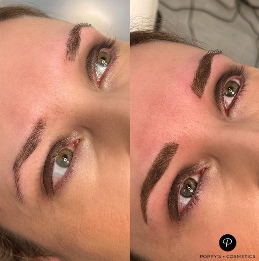 Semi-permanent eyebrow tattoo