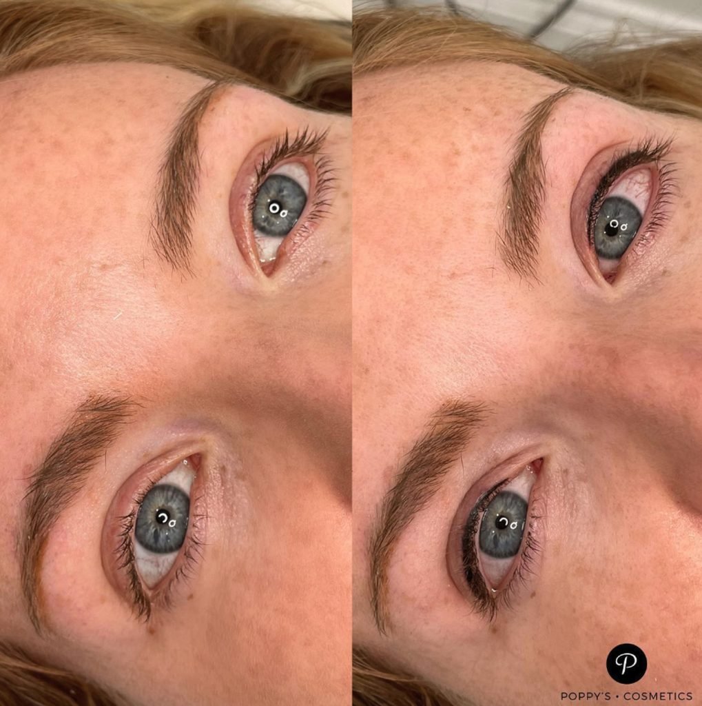 Semi-permanent eyebrow tattoo