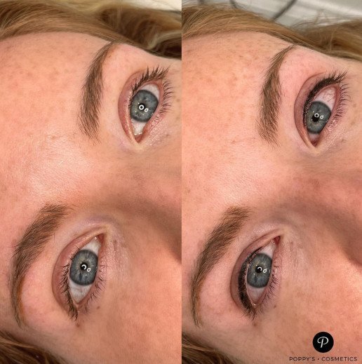 Semi-permanent eyebrow tattoo