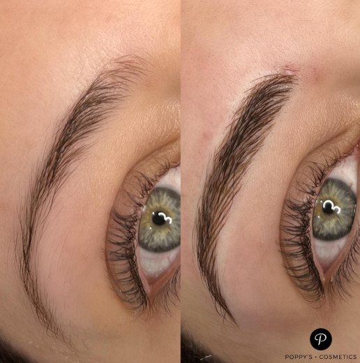 Semi-permanent eyebrow tattoo